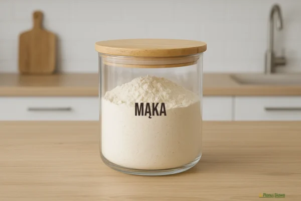 Naklejka na słoik mąka3