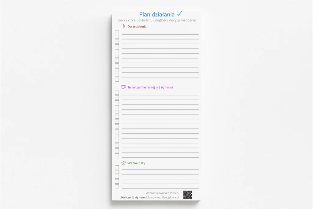 Sklep Notesy tematyczne 6 Notes plan działania na lodówkę