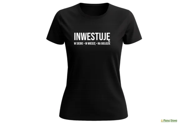 T-shirt-damski-black-inwestuje t-shirt inwestuję