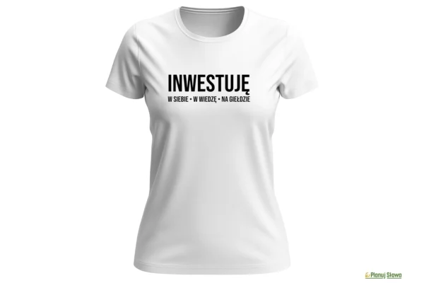T-shirt-damski-white-inwestuje t-shirt inwestuję