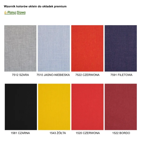Kolory płótna na notesy