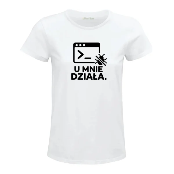 damska-white-u-mnie-dziala t-shirt u mnie działa